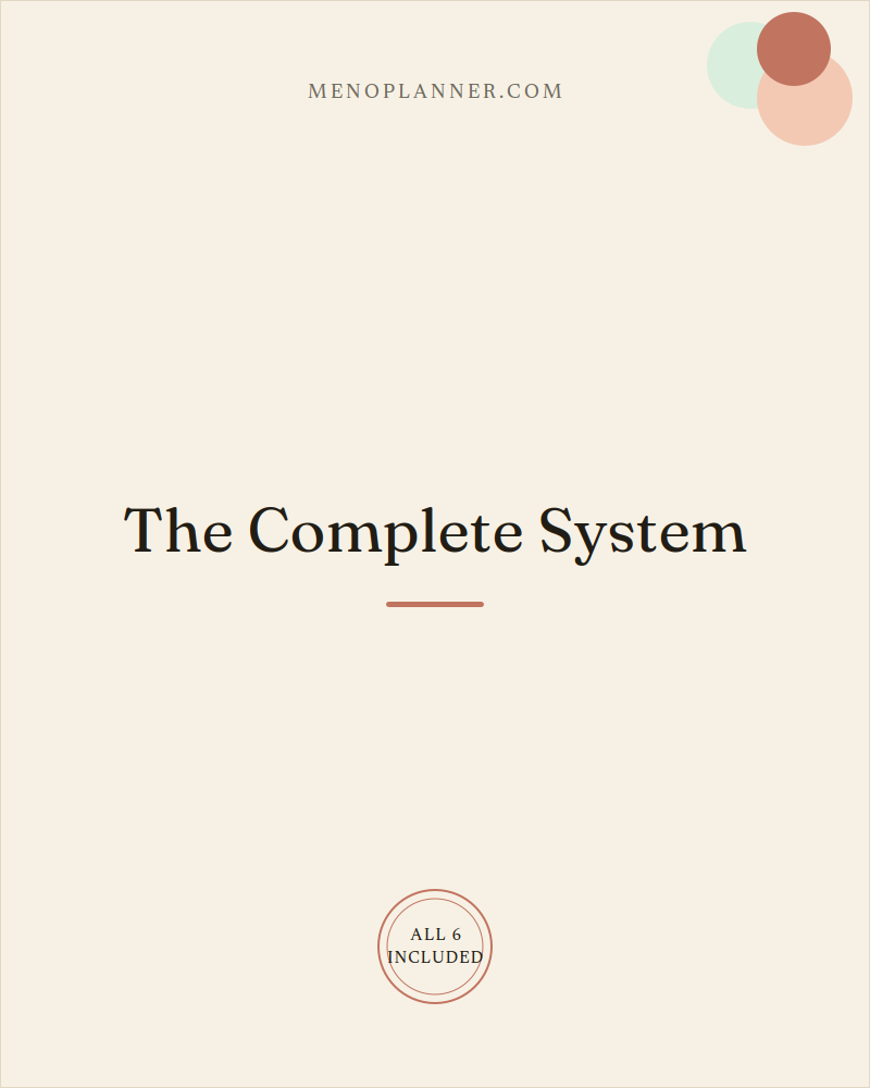 Grid thumbnail cover for The Complete System bundle, marked "All 6 Included" with three overlapping sage, peach, and clay dots