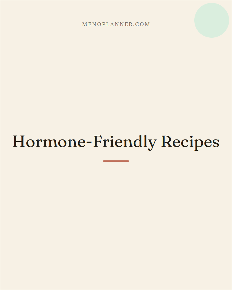 Grid thumbnail cover for Hormone-Friendly Recipes, with a sage accent circle